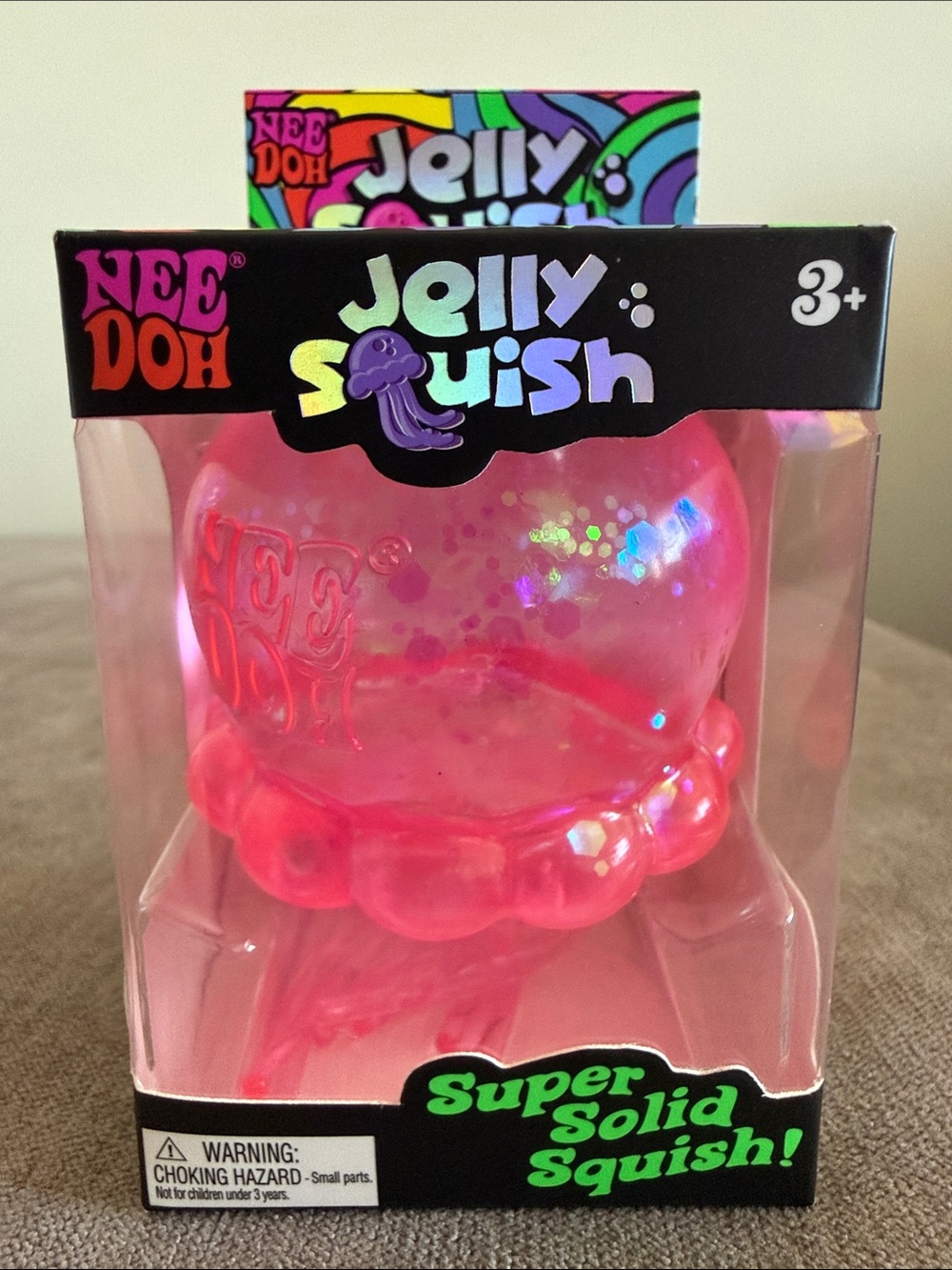 SUPER RARE NeeDoh Jelly Squish Super Solid Squish Jelly fish Toy - Pink
